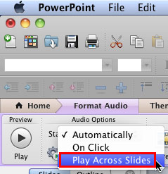 get sound to play automatically on powerpoint for mac
